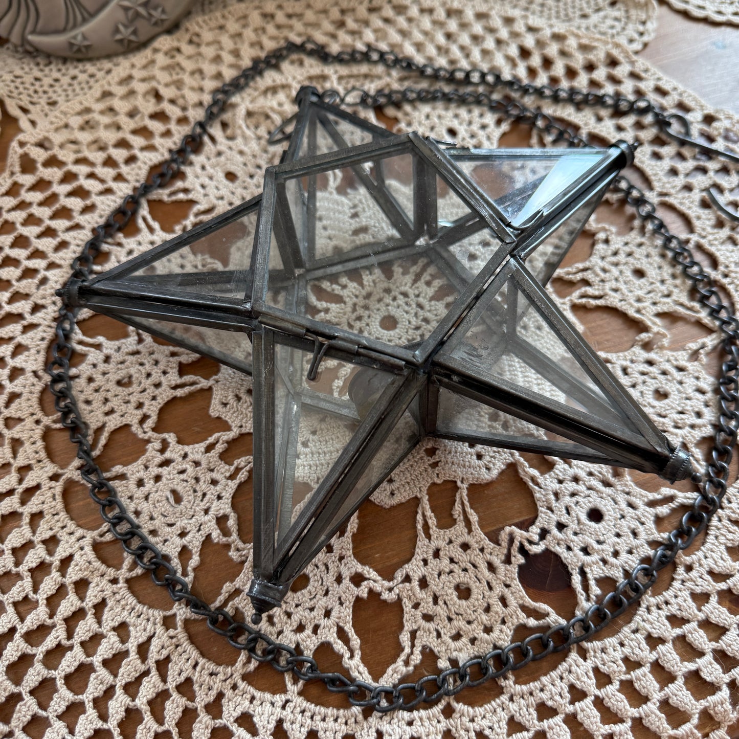 unique vintage whimsical celestial hanging lantern candle holder