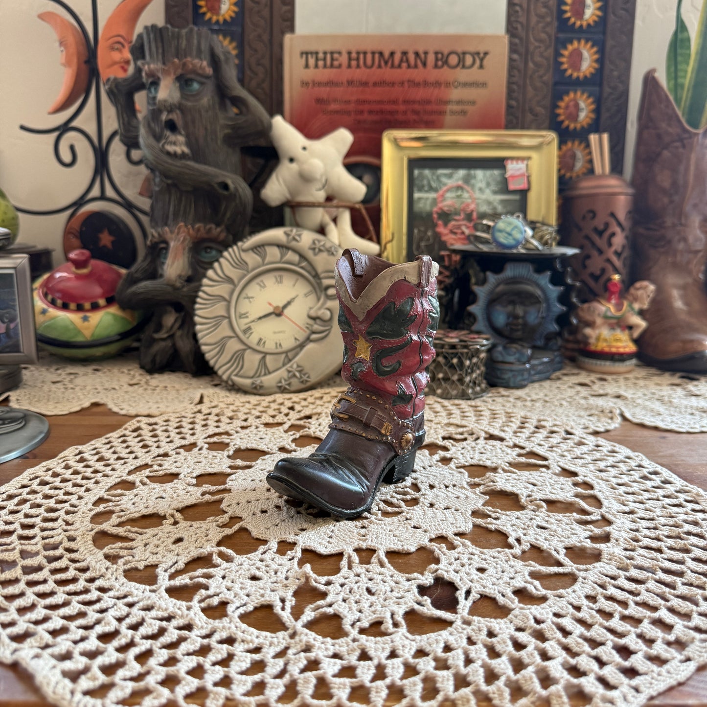 unique vintage whimsical celestial star boot figure collectable trinket