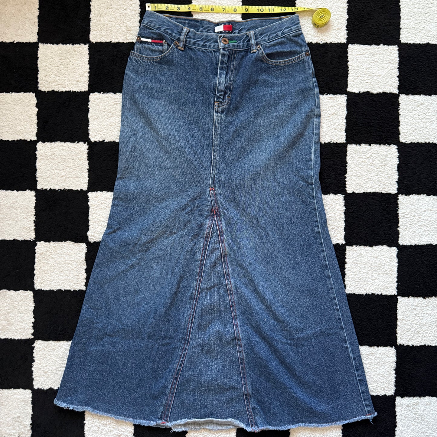 vintage whimsy 90s y2k TOMMY HILFIGER denim maxi skirt