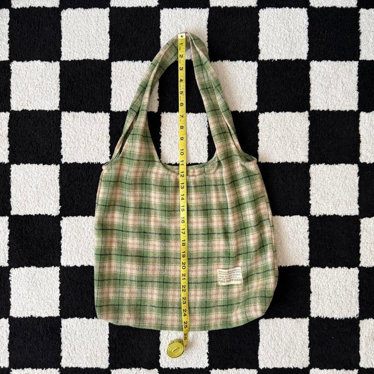 unique vintage whimsical gingham plaid tote bag