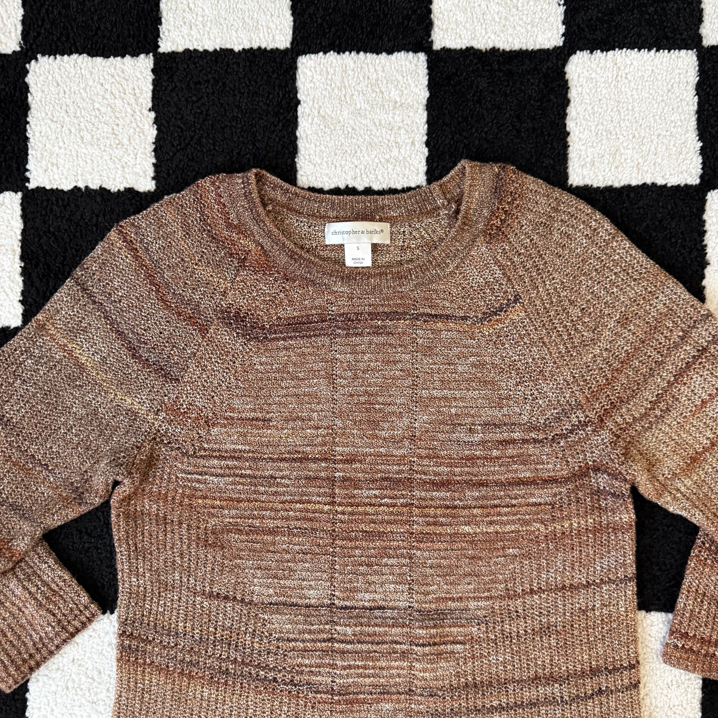 unique vintage whimsy 90s y2k CHRISTOPHER & BANKS knit sleeved top