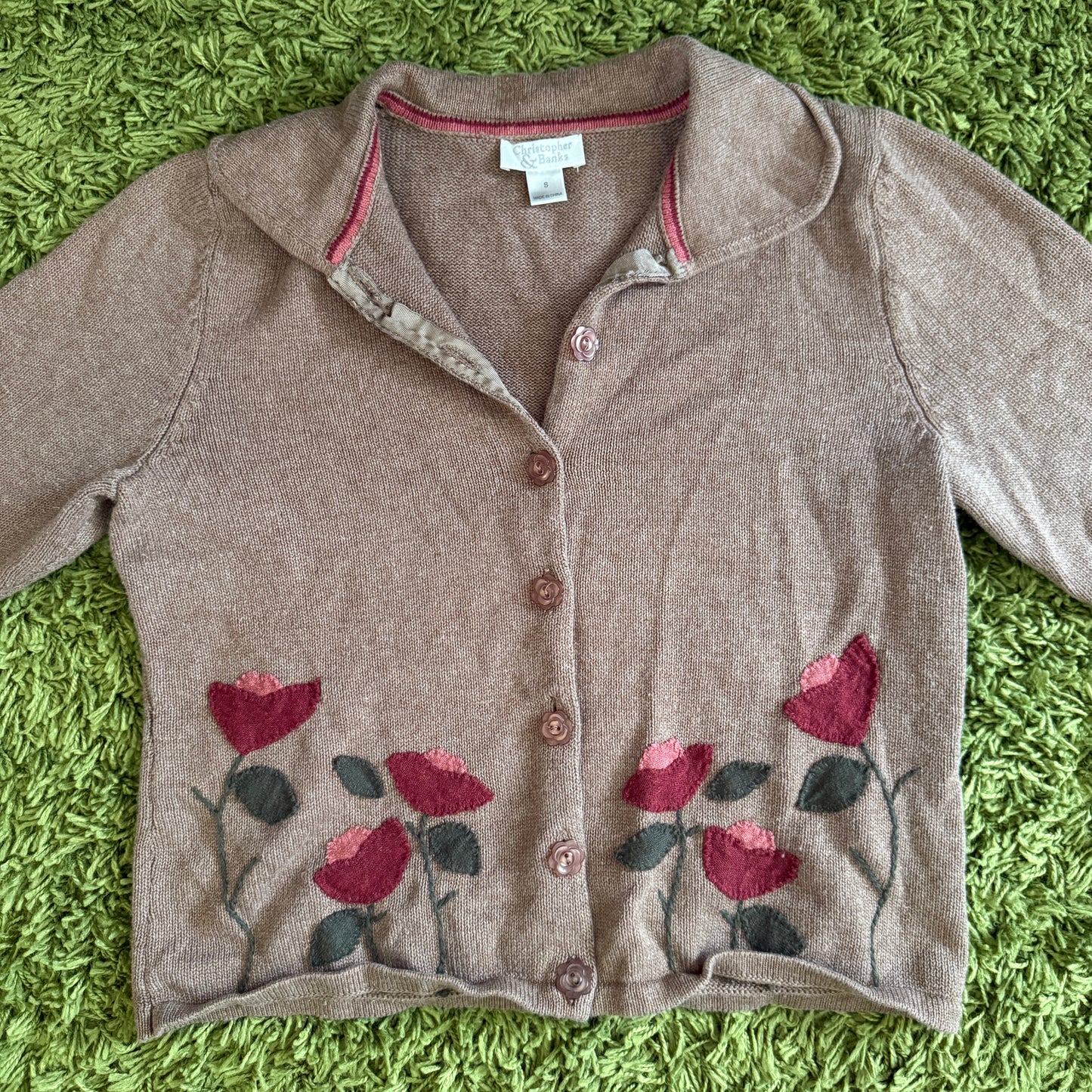 unique vintage whimsy 90s y2k CHRISTOPHER & BANKS knit cardigan sweater