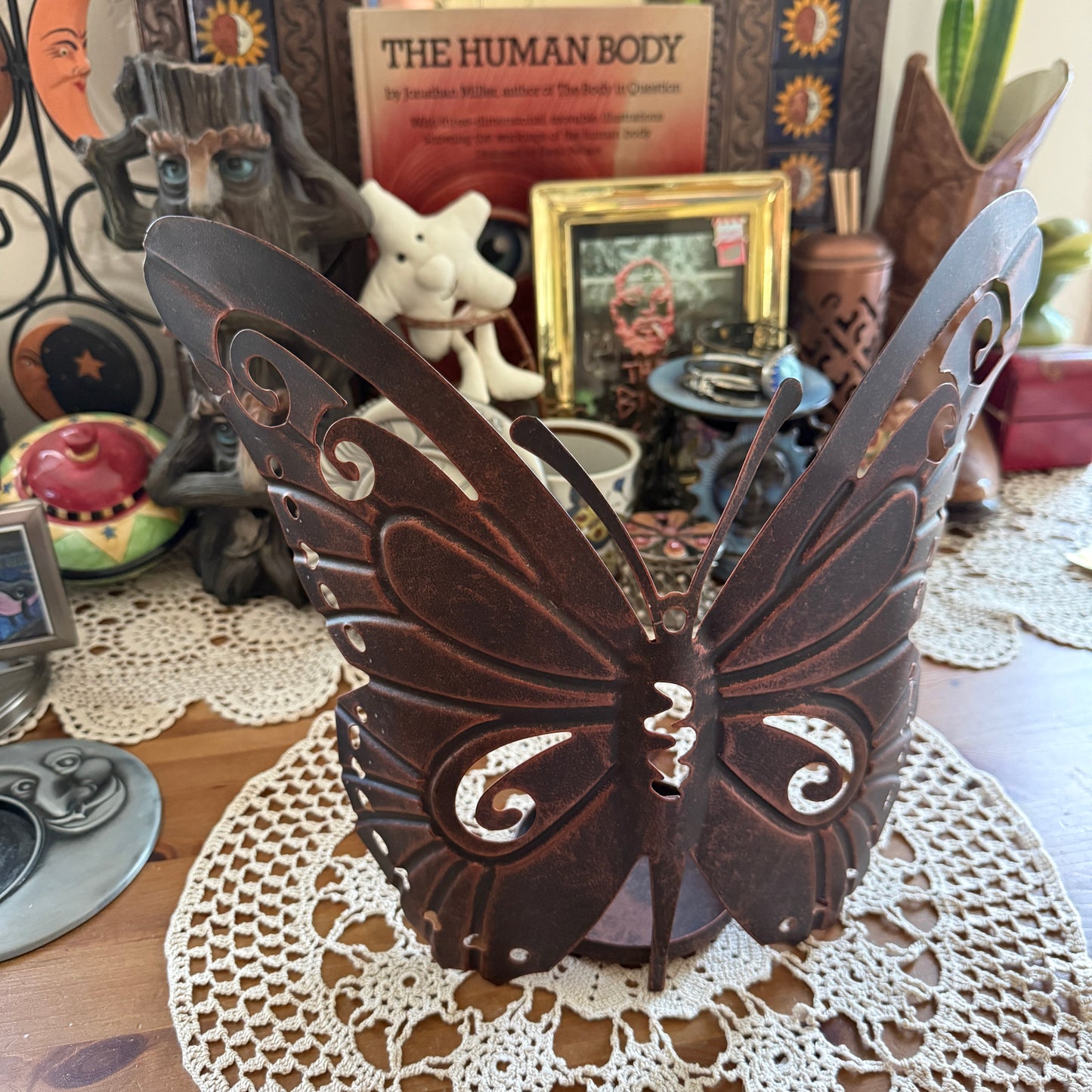 unique vintage whimsical butterfly candle holder