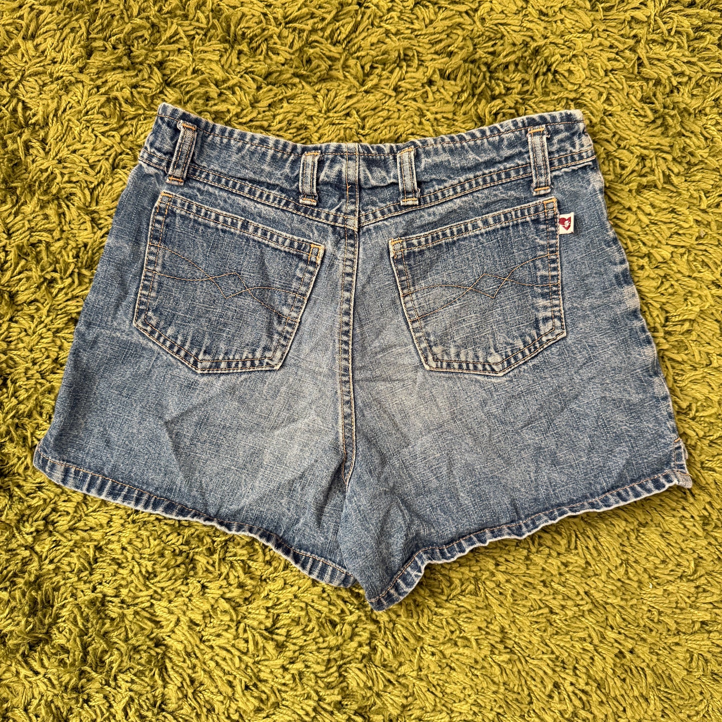 vintage whimsy 90s y2k denim embroidered shorts