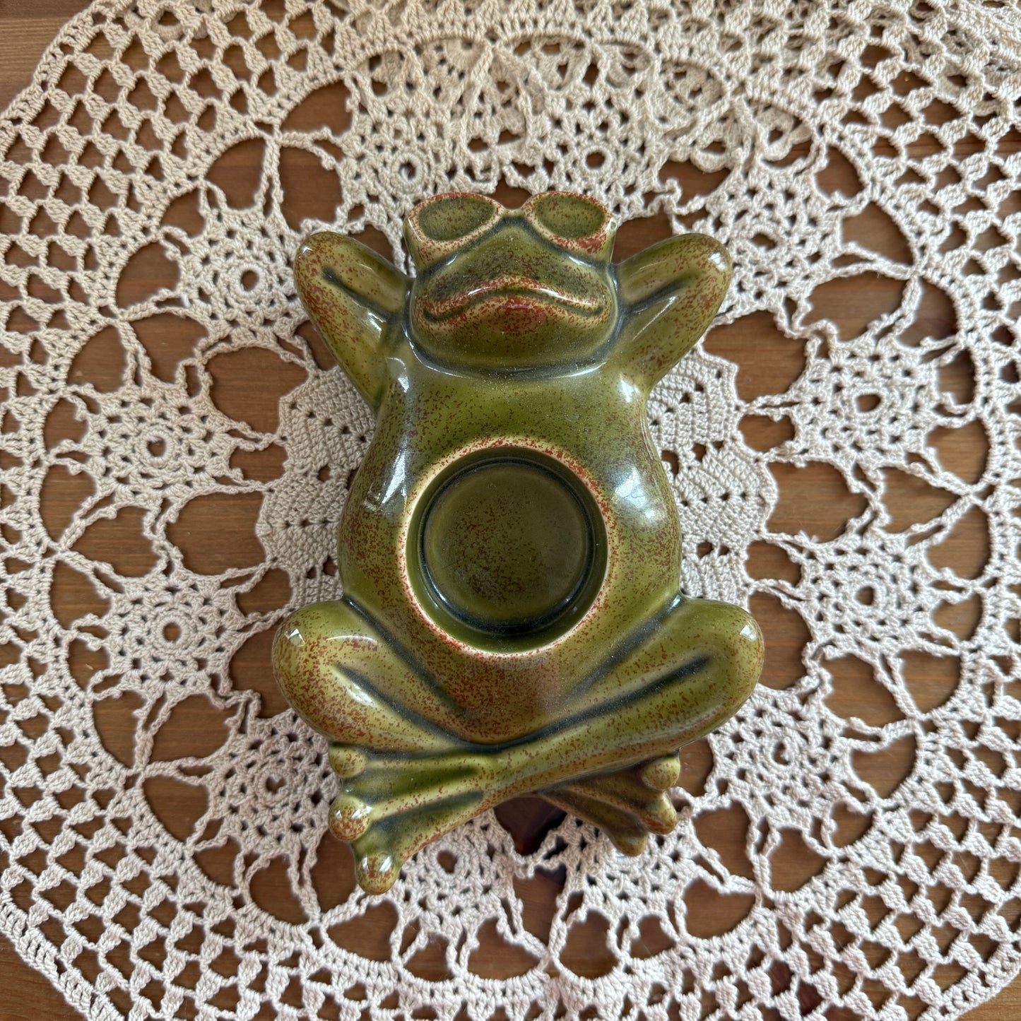 unique vintage whimsical frog candle holder