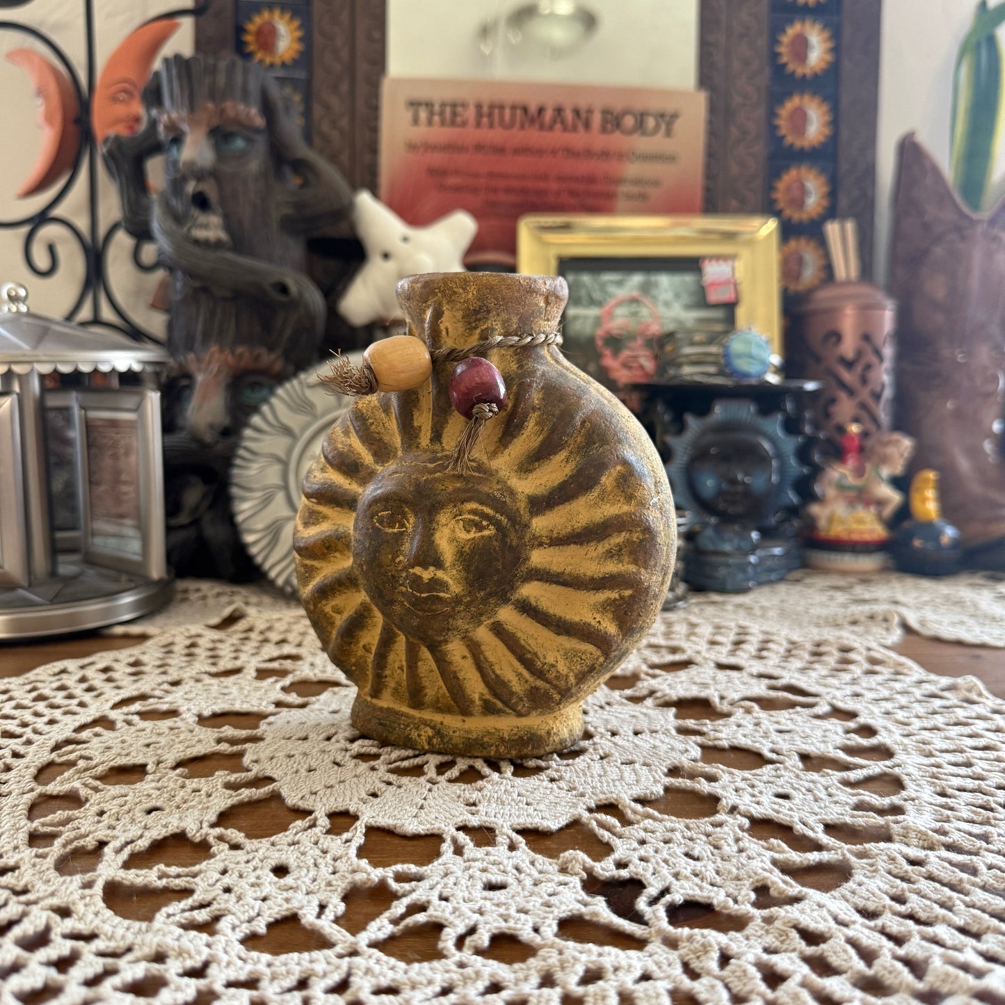 unique vintage whimsical celestial sun folk art collectable