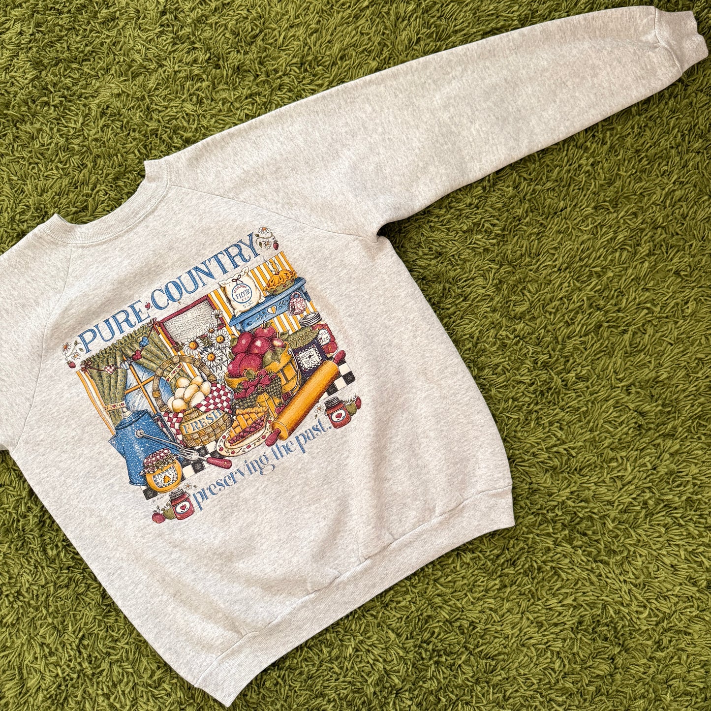 unique vintage whimsical 90s y2k graphic pullover sweatshirt