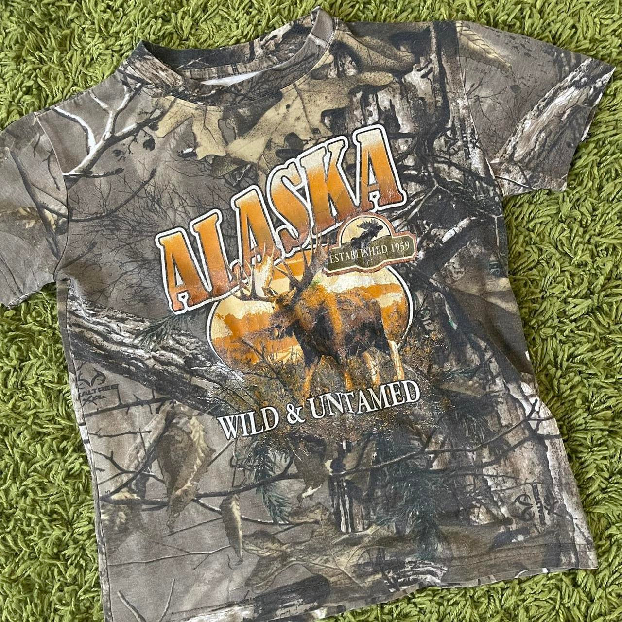 alaska wildlife camo baby tee