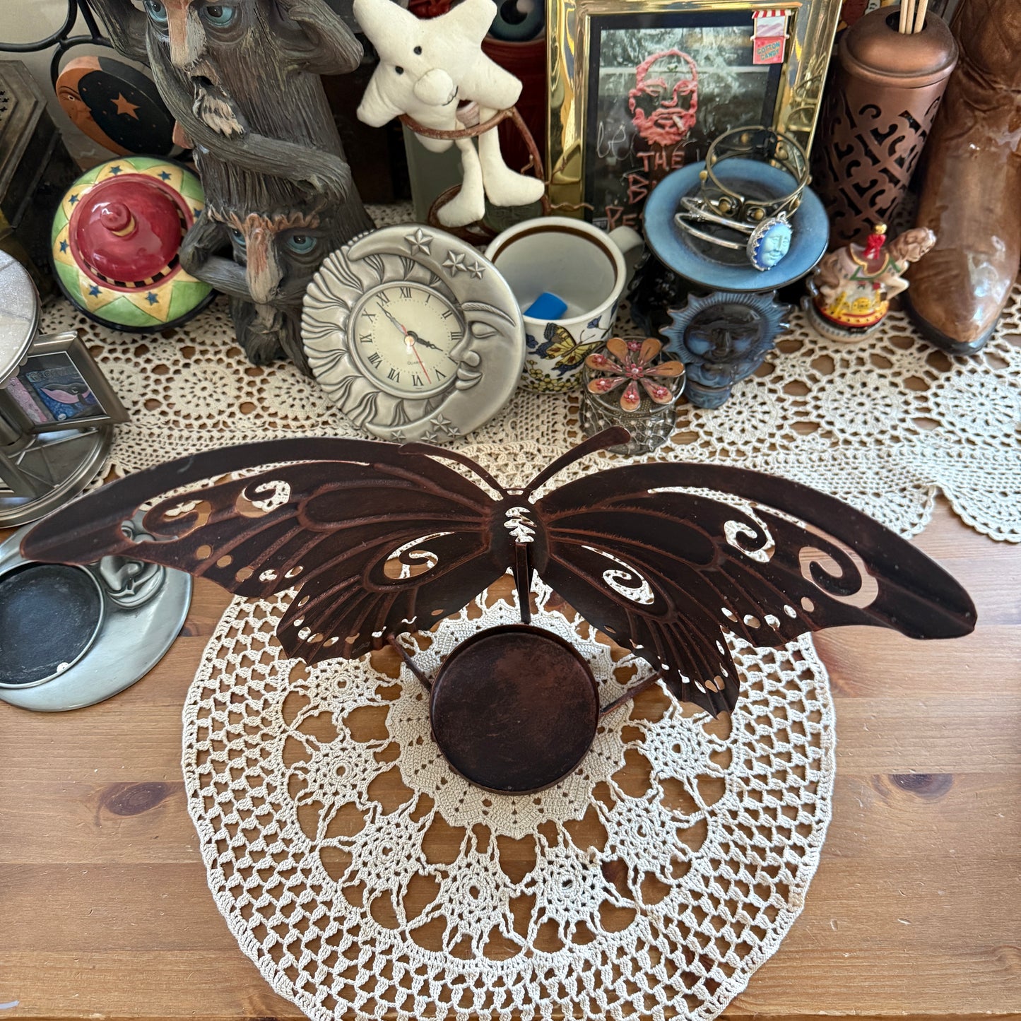 unique vintage whimsical butterfly candle holder