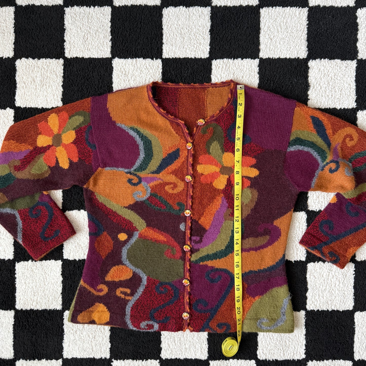 unique vintage whimsical 90s y2k knit cardigan sweater