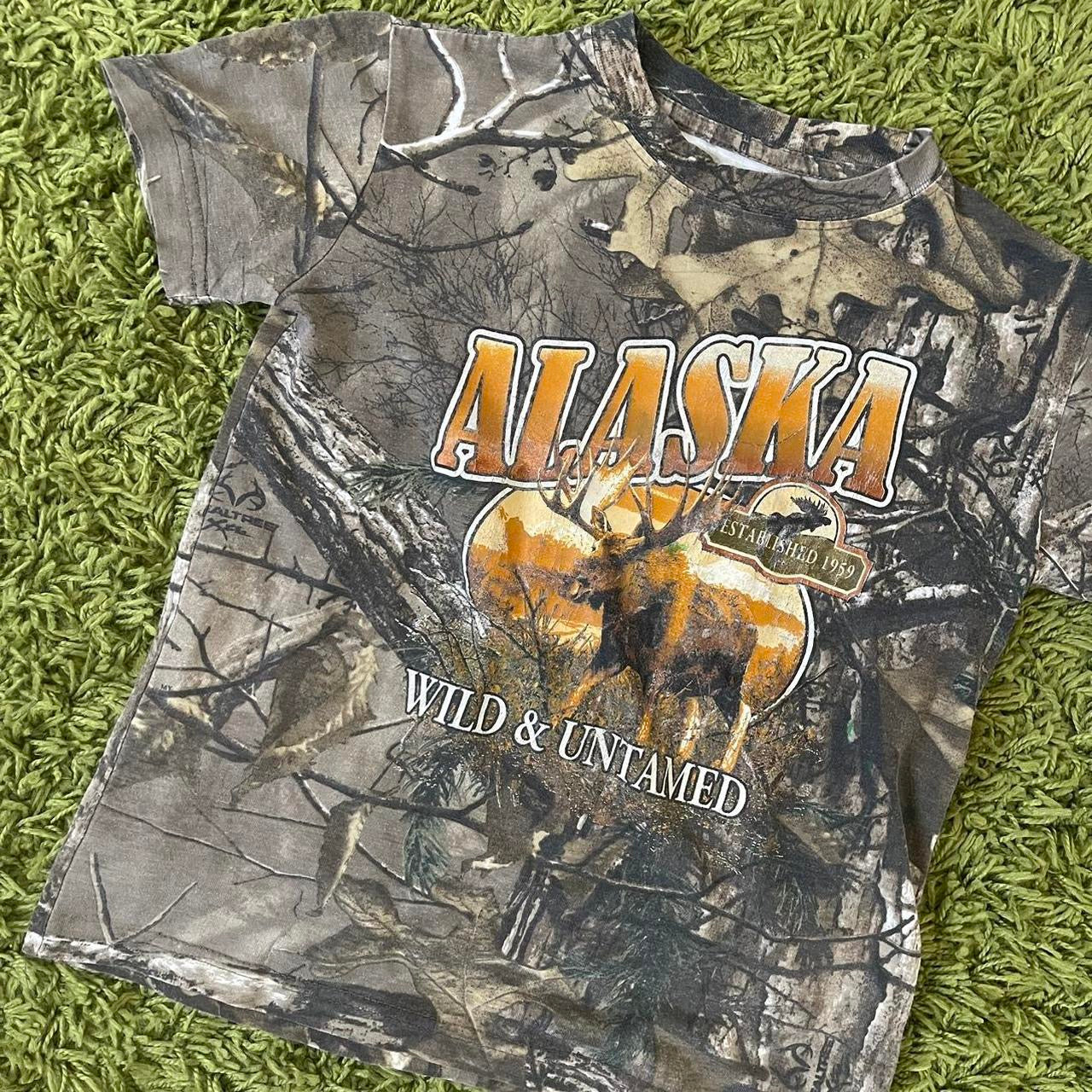 alaska wildlife camo baby tee