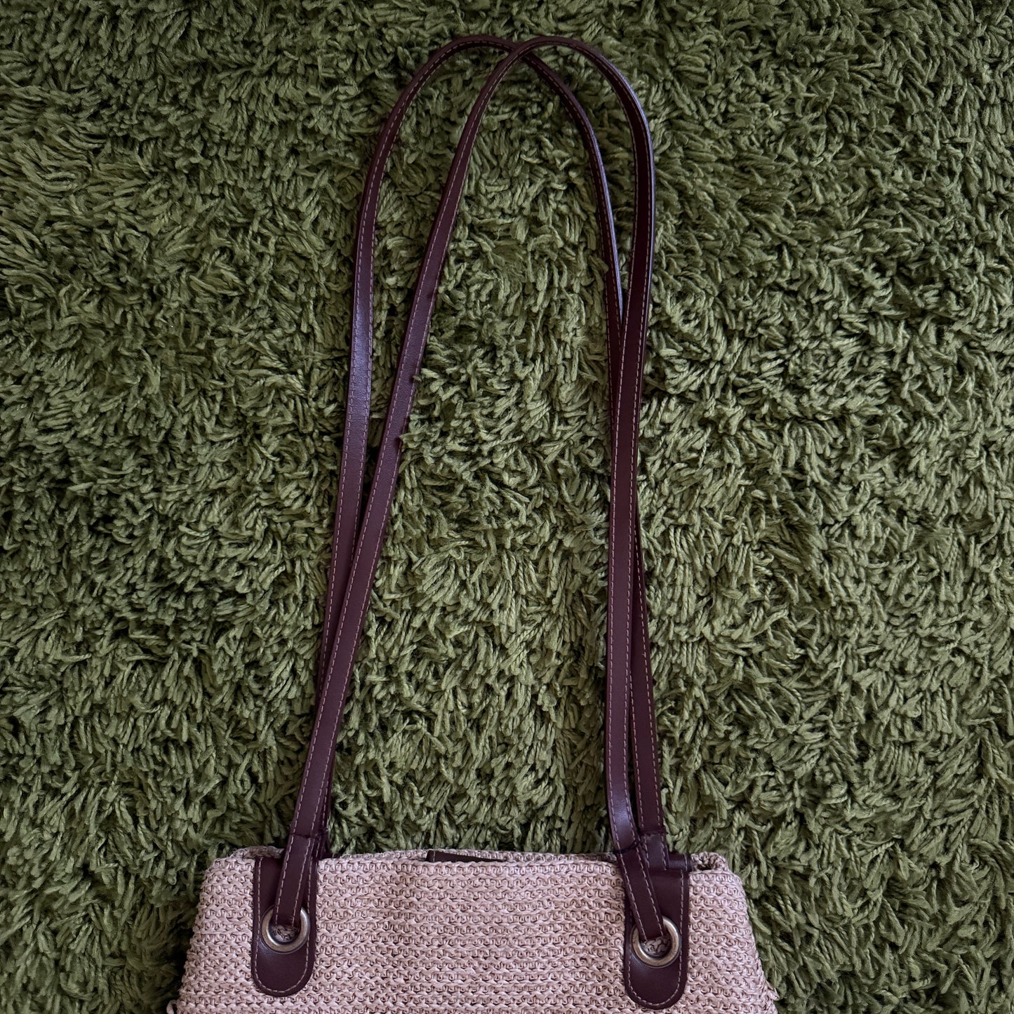 unique vintage whimsical 90s y2k woven shoulder bag