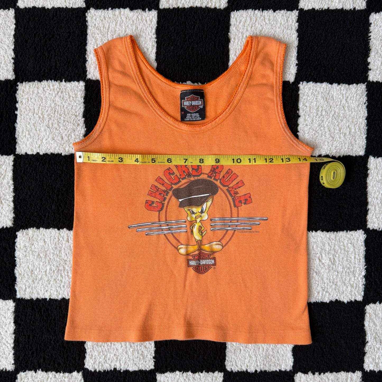 unique vintage whimsical 90s y2k HARLEY DAVIDSON graphic tank top