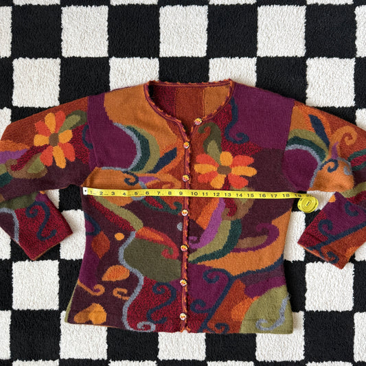 unique vintage whimsical 90s y2k knit cardigan sweater
