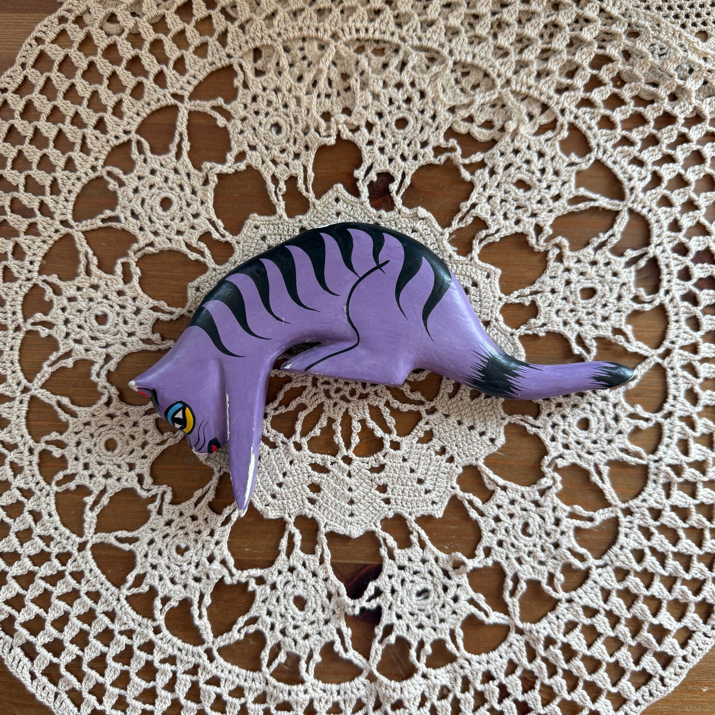 unique handmade whimsical cat folk art figure collectable