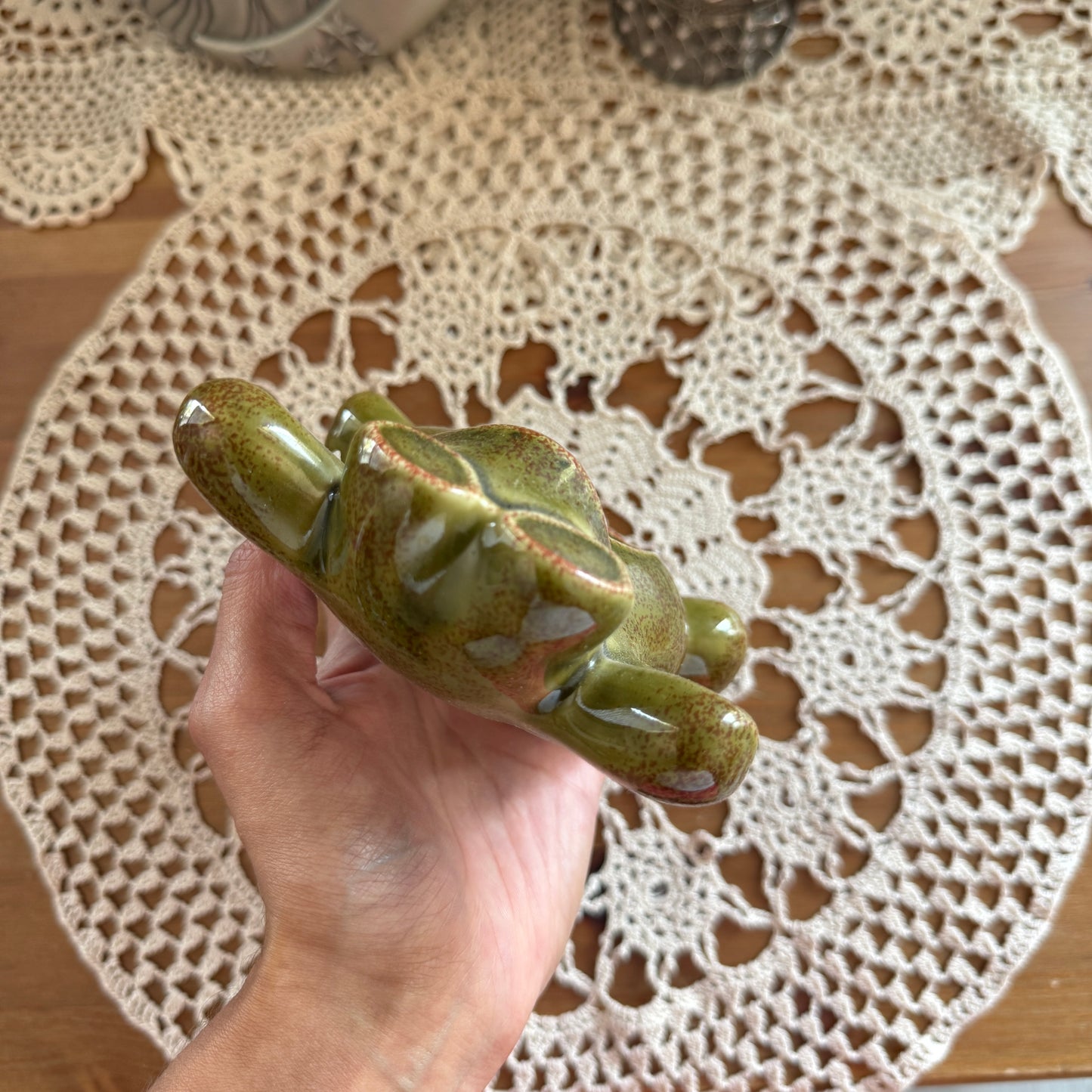 unique vintage whimsical frog candle holder