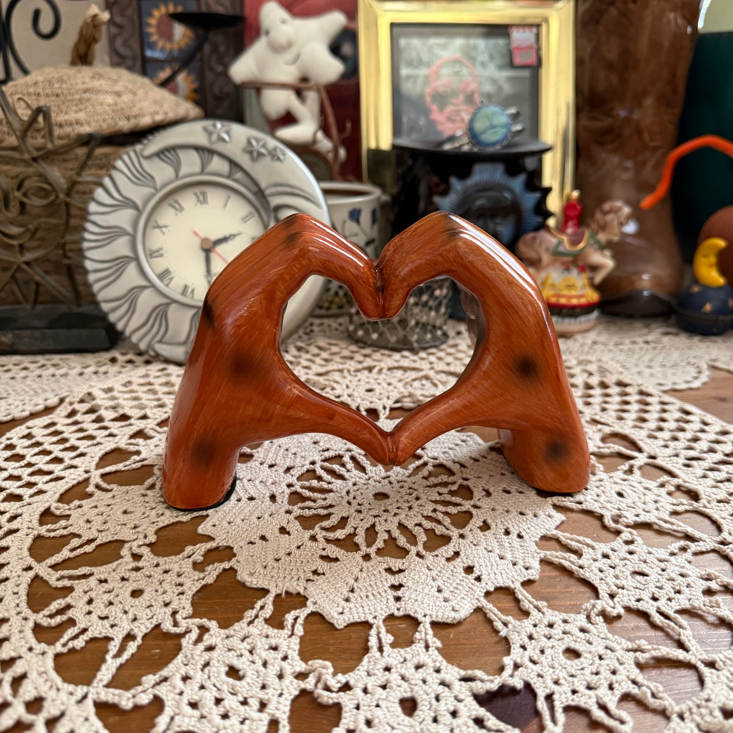 whimsical wood hand figurine collectable