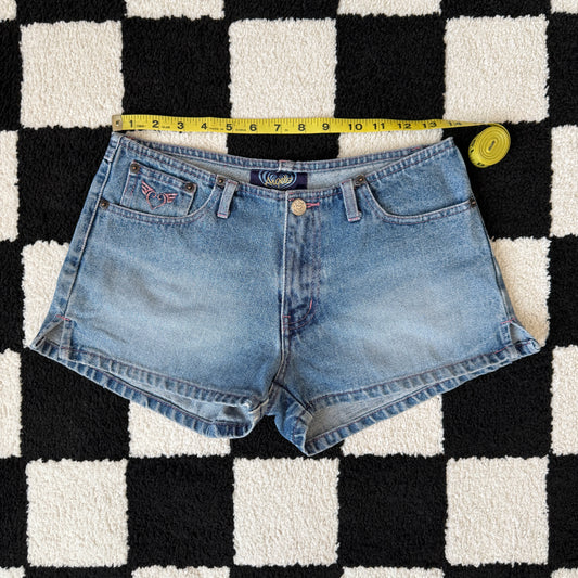 unique vintage whimsy 90s y2k ANGELS denim shorts