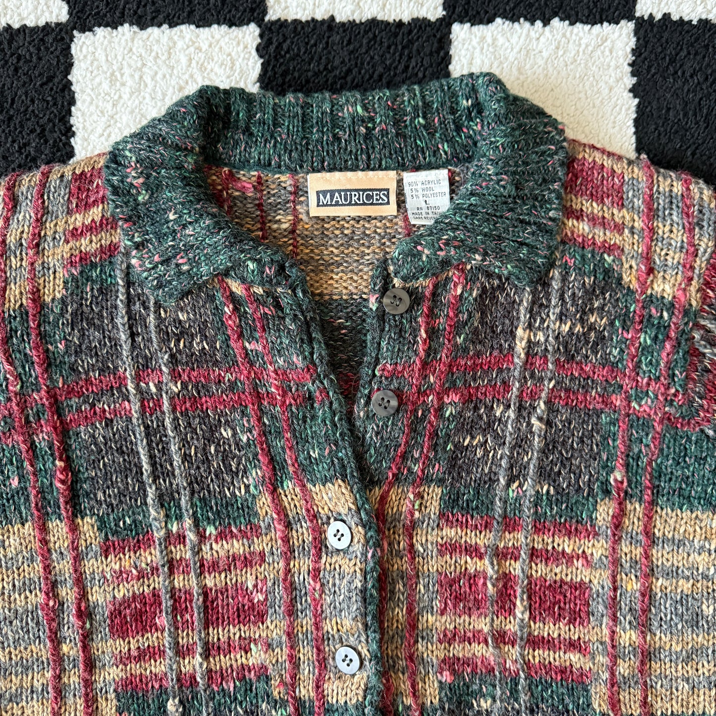 unique vintage whimsy 90s y2k MAURICES knit cardigan sweater