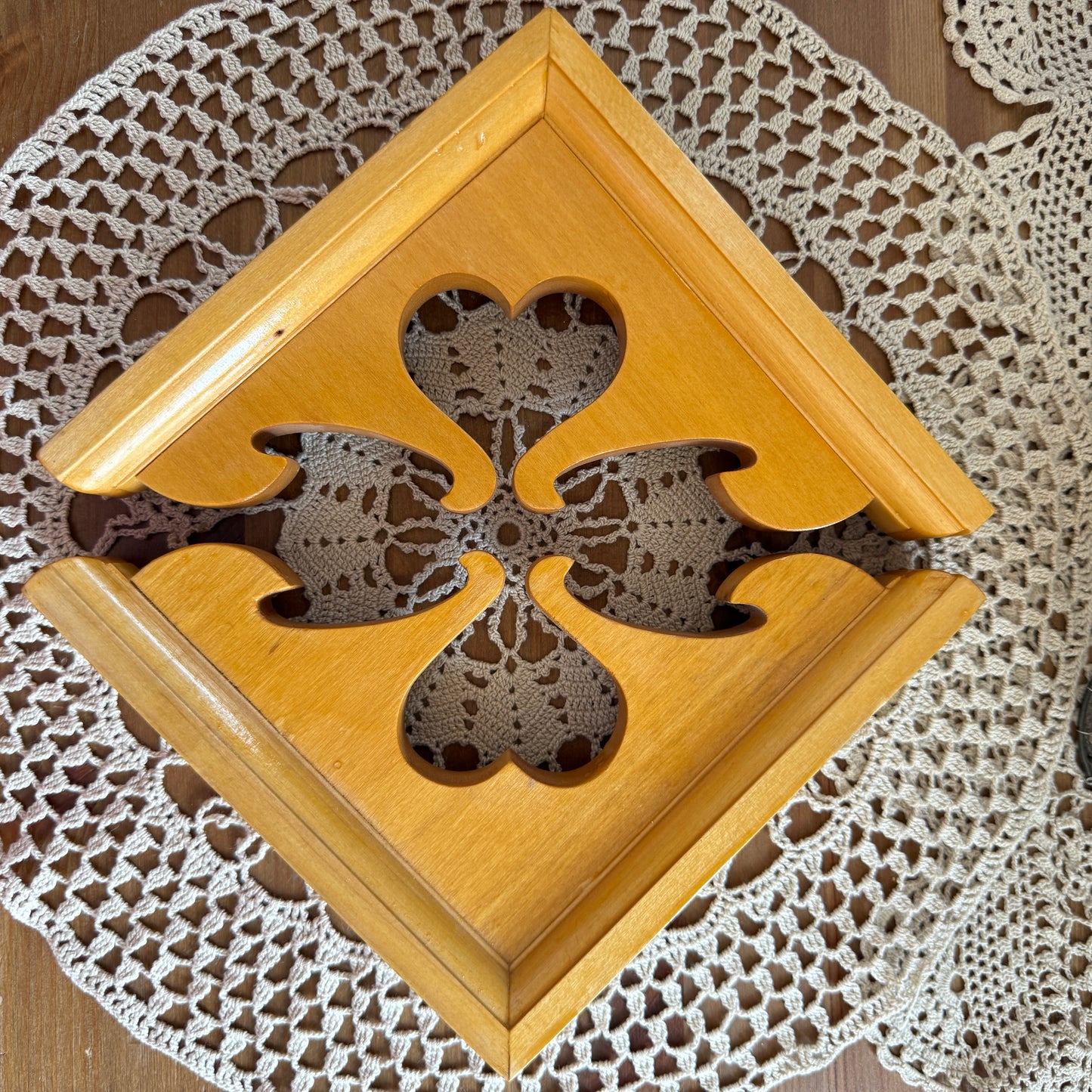 unique vintage whimsical heart wood shelf brackets