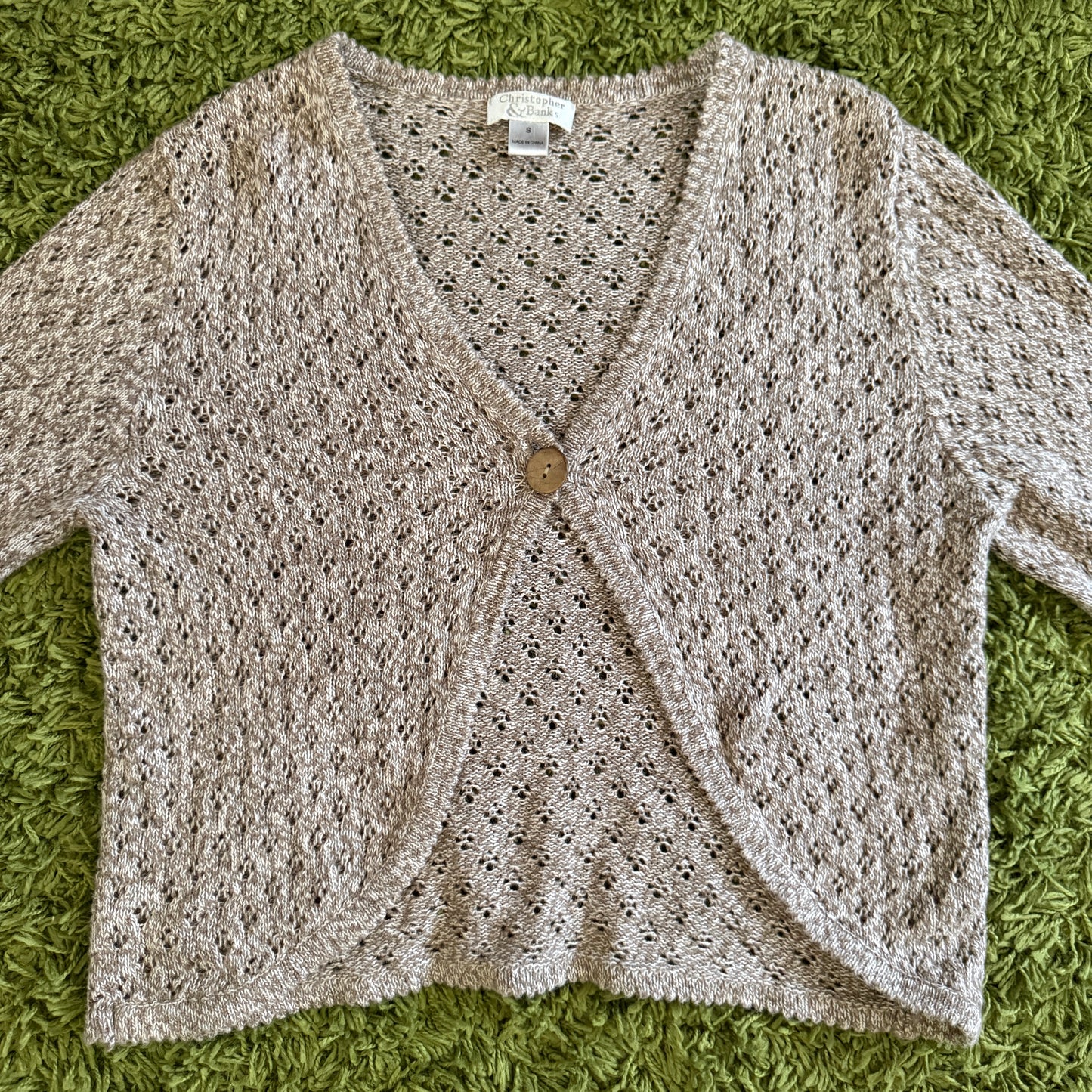 unique vintage whimsical 90s y2k CHRISTOPHER & BANKS knit sleeved cardigan top