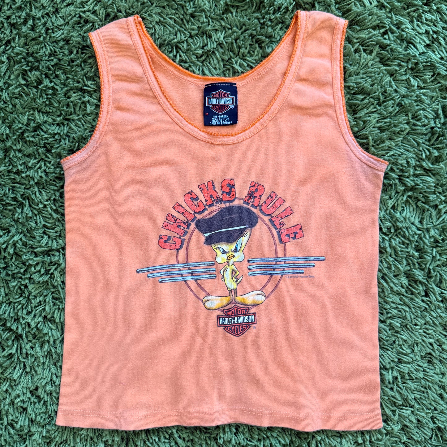 unique vintage whimsical 90s y2k HARLEY DAVIDSON graphic tank top