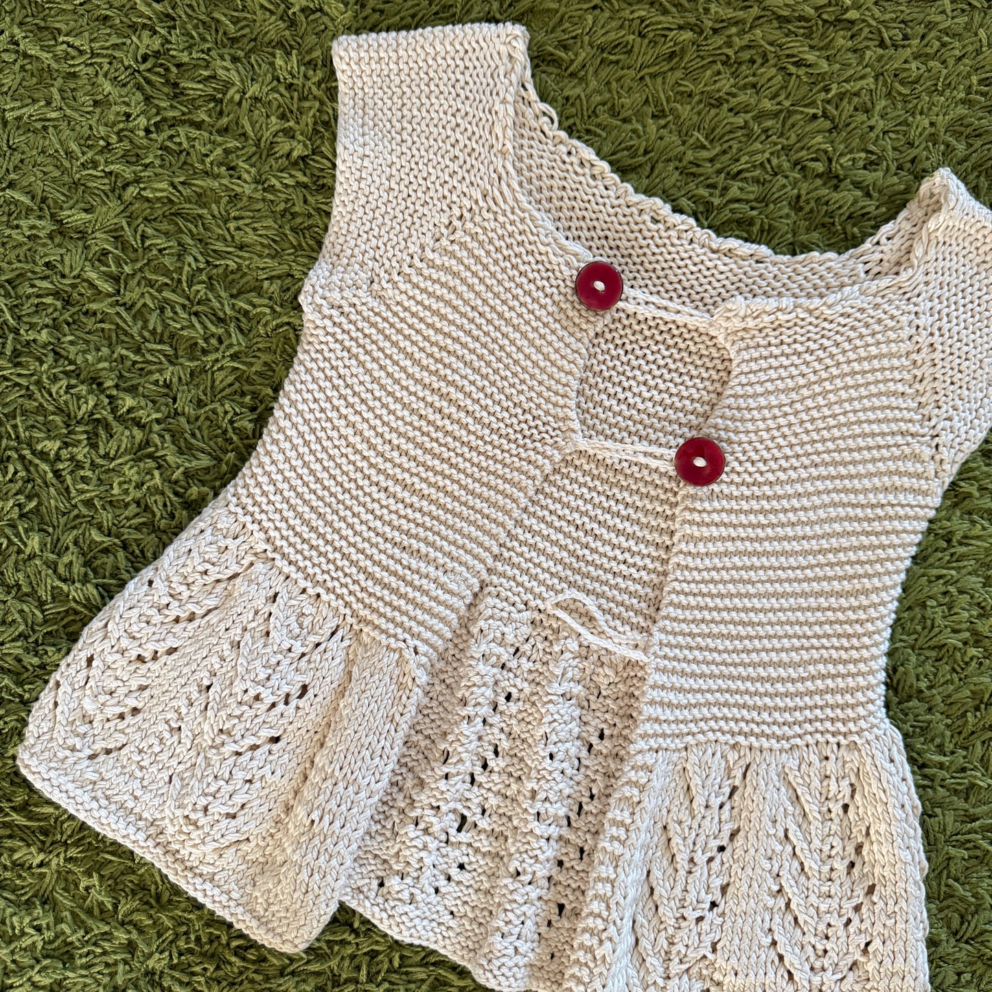 unique handmade vintage whimsical 90s y2k babydoll knit cardigan sweater