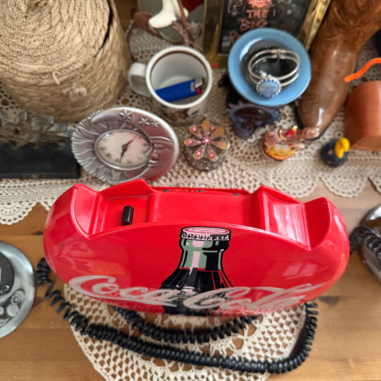 unique vintage whimsical 90s y2k COCA COLA disc phone collectable wall decor