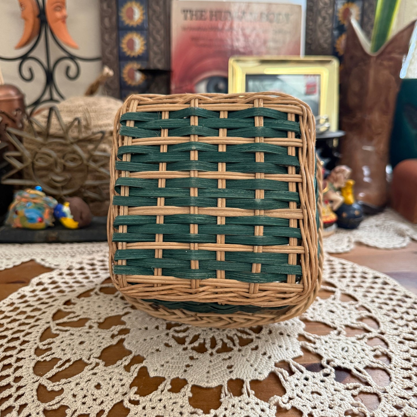 unique vintage whimsical wicker basket