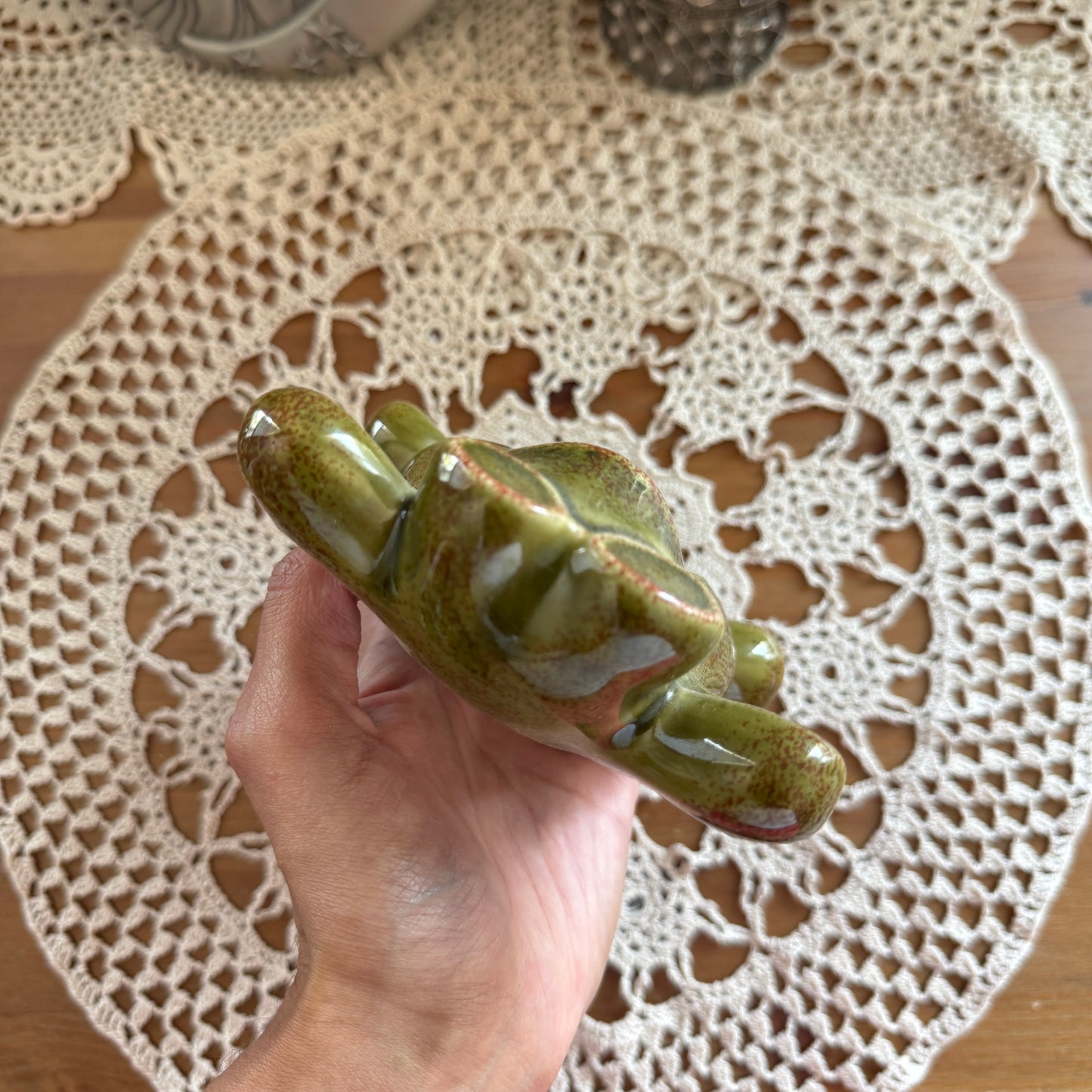 unique vintage whimsical frog candle holder