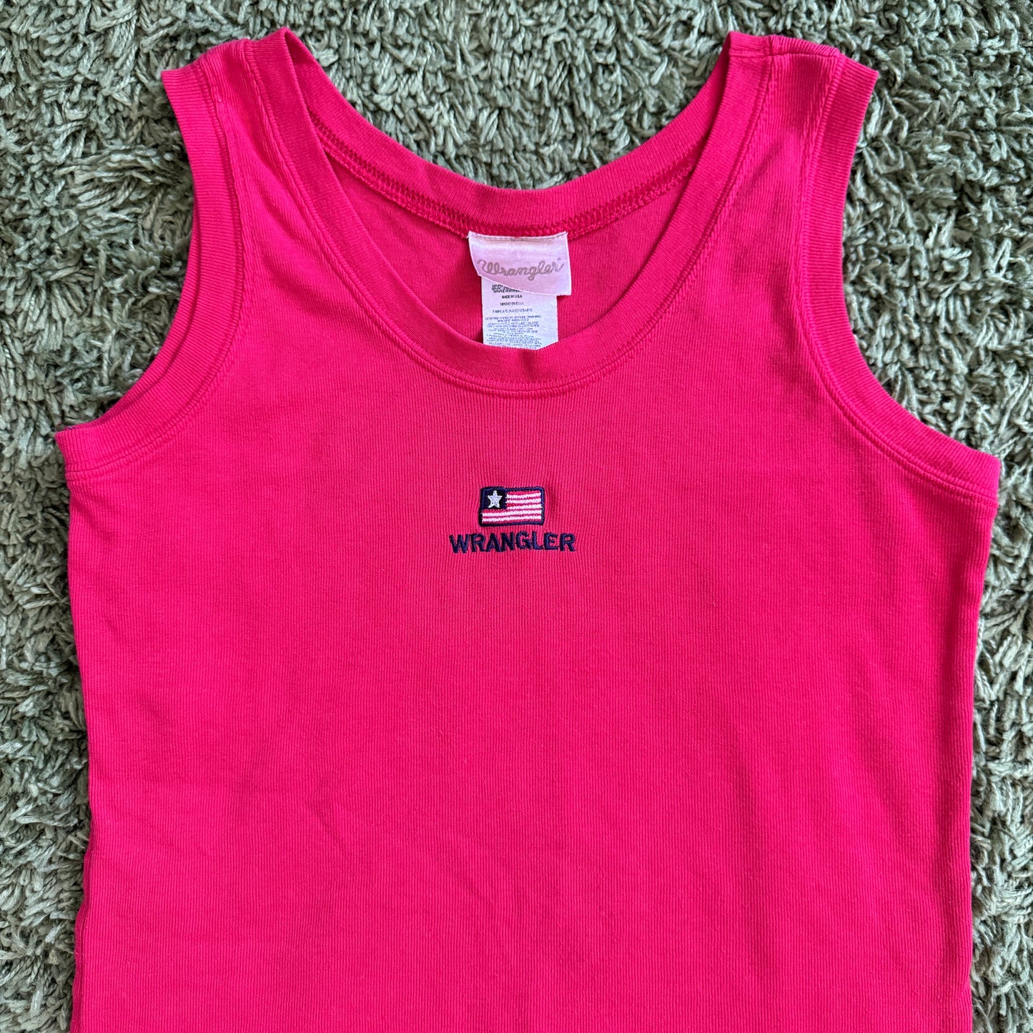 unique vintage whimsy 90s y2k WRANGLER embroidered tank top