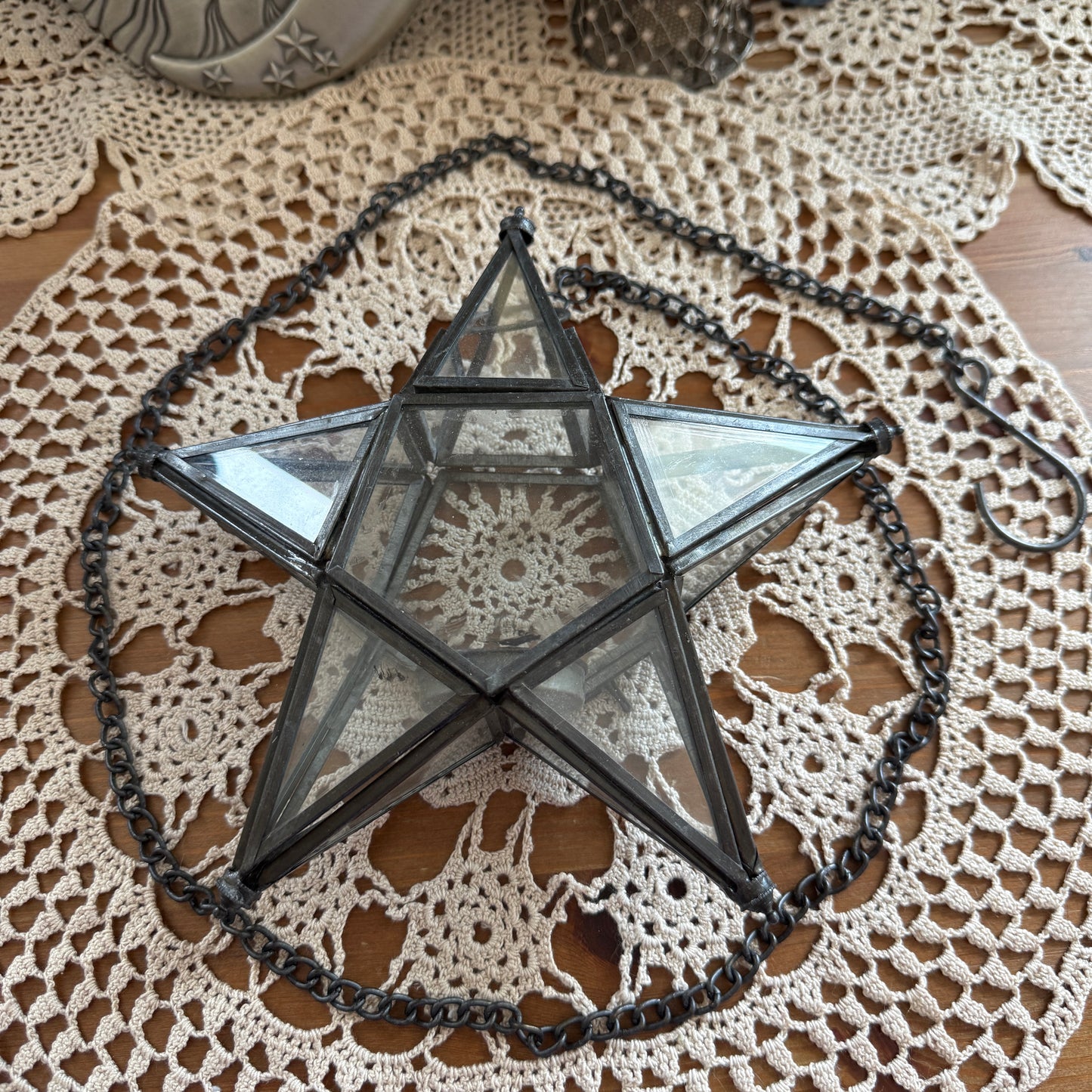 unique vintage whimsical celestial hanging lantern candle holder