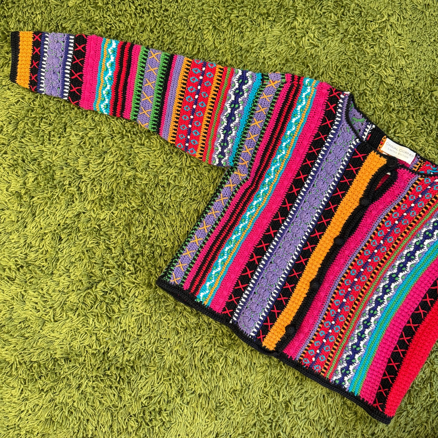 unique vintage whimsy 90s y2k knit cardigan sweater