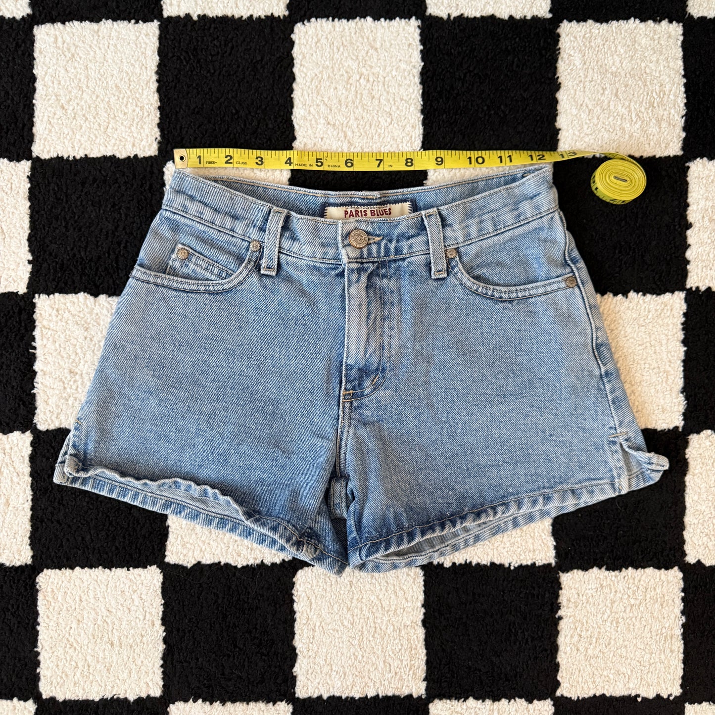 unique vintage whimsy 90s y2k PARIS BLUES denim shorts
