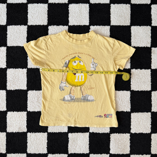 unique vintage whimsy 90s y2k NASCAR M&M graphic baby tee