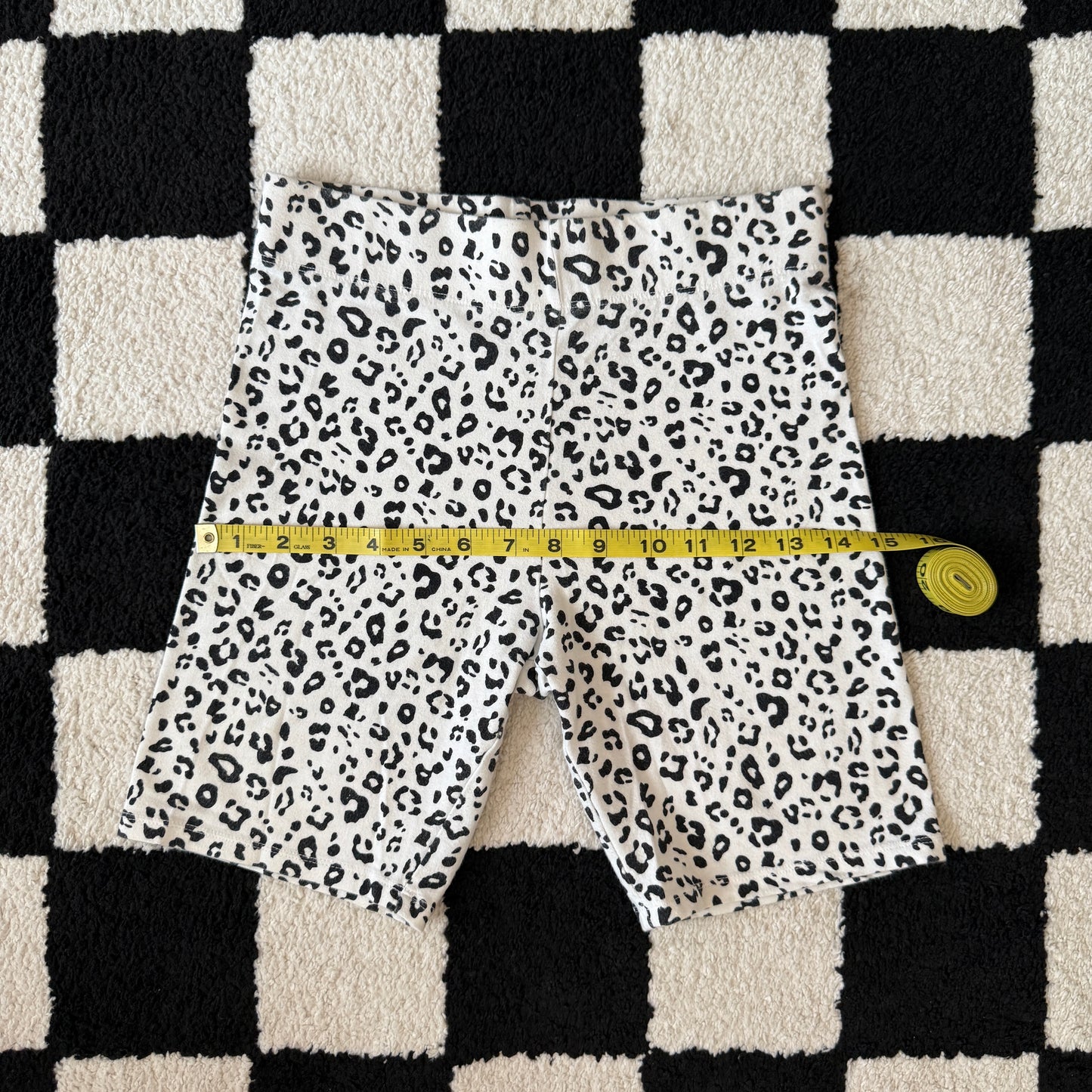 whimsy 90s y2k snow leopard biker shorts