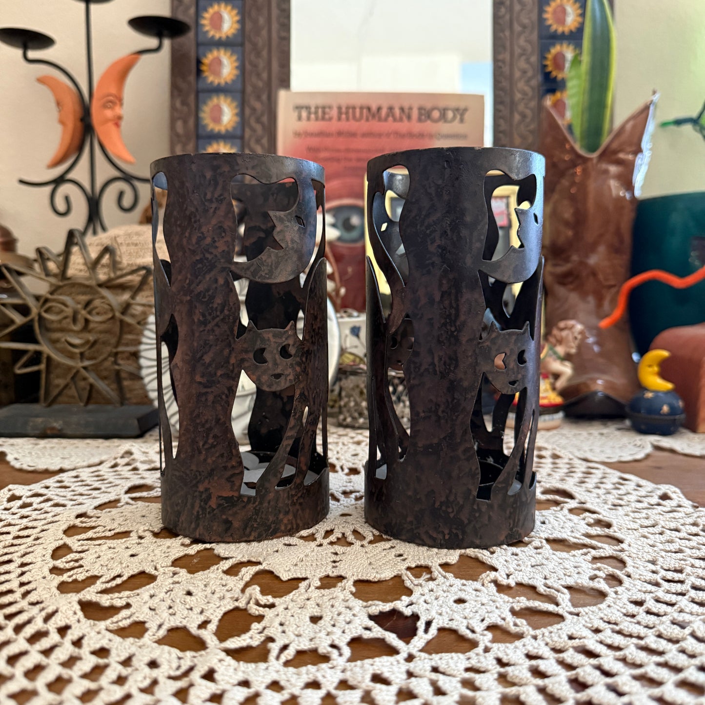 unique vintage whimsical celestial candle holder