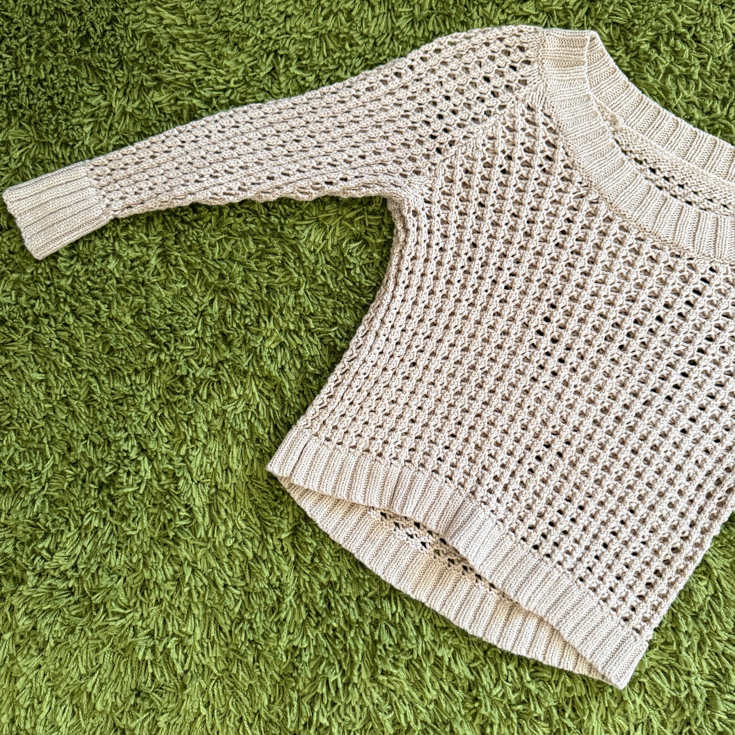 unique vintage whimsical 90s y2k off shoulder sleeved knit top