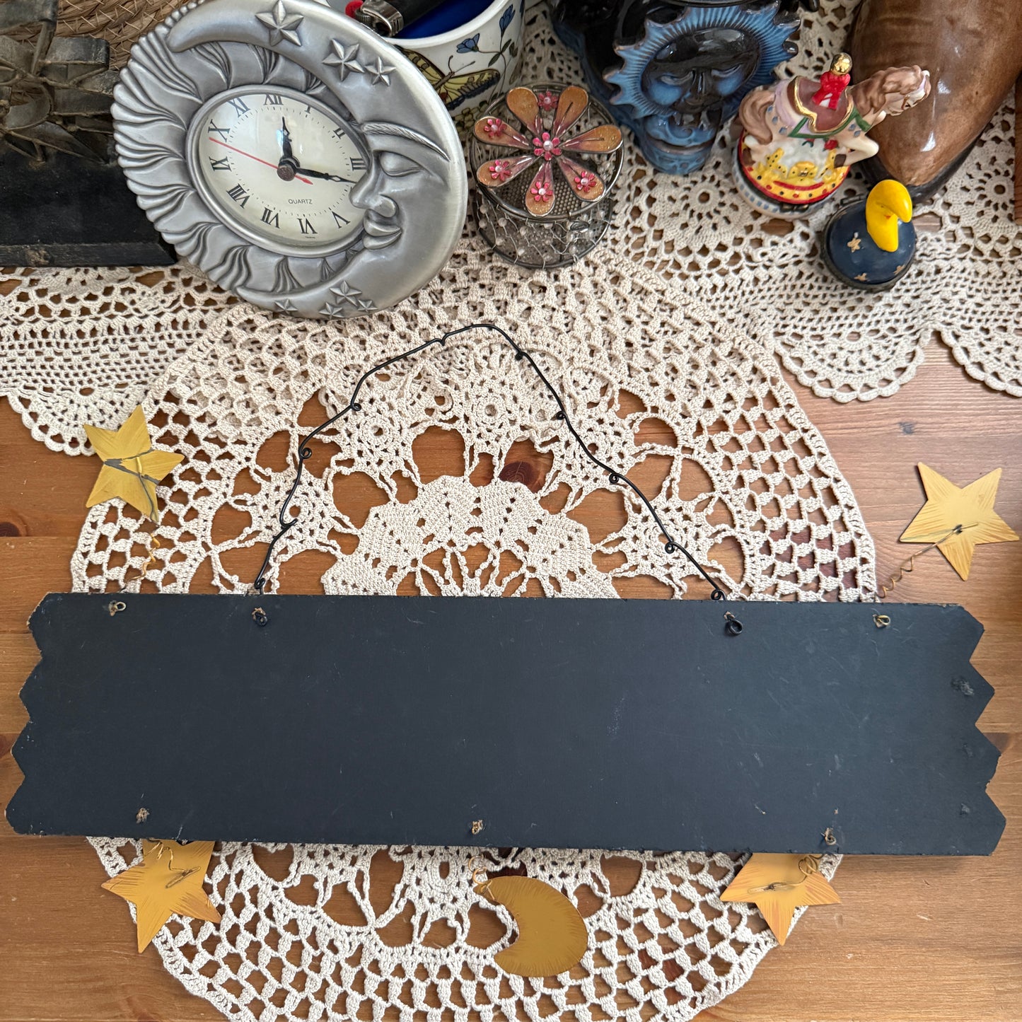 unique whimsical celestial moon and stars collectable wall decor