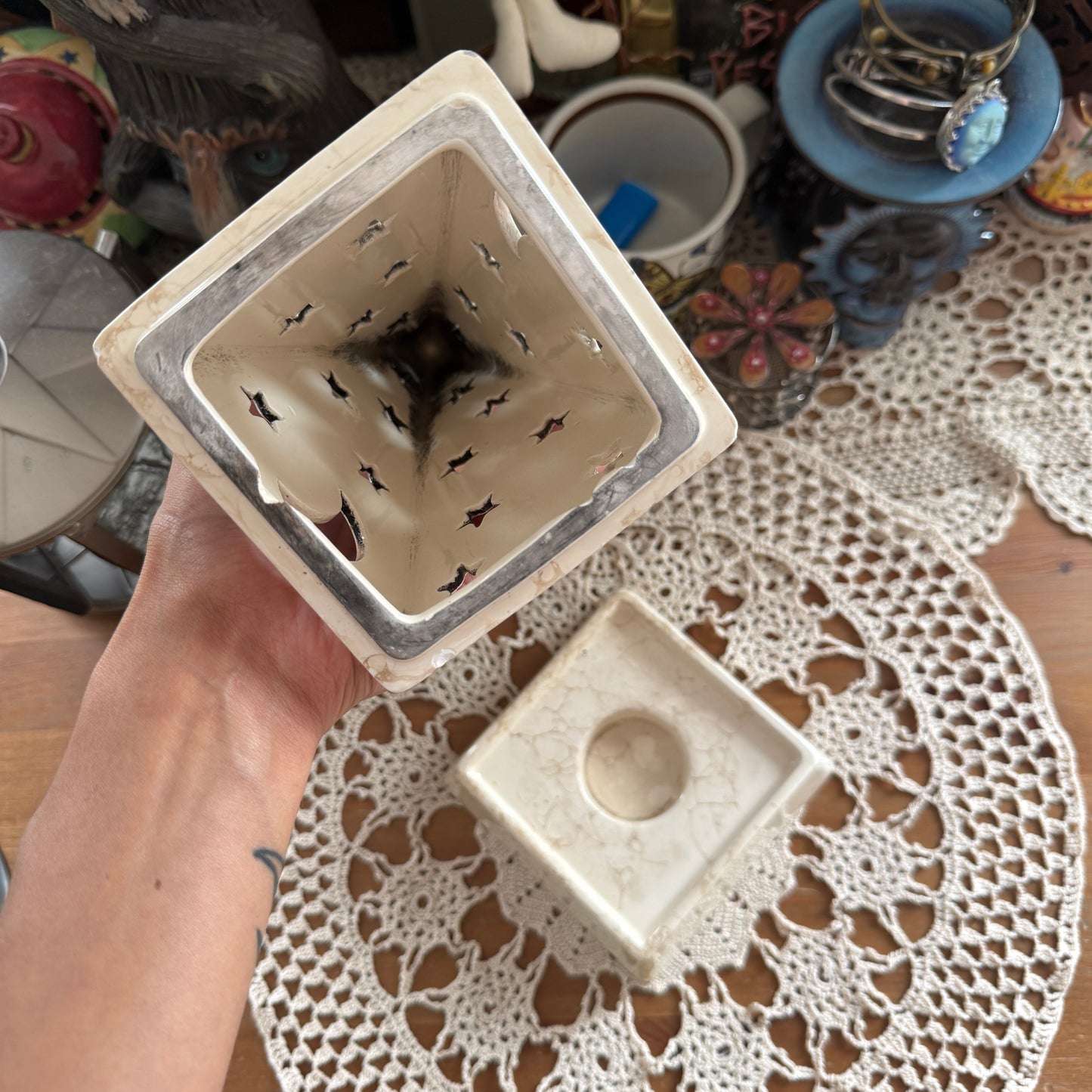 unique vintage whimsical celestial moon stars candle holder
