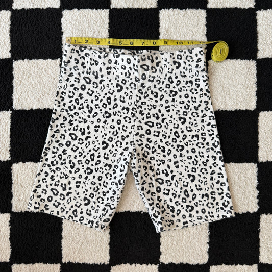 whimsy 90s y2k snow leopard biker shorts