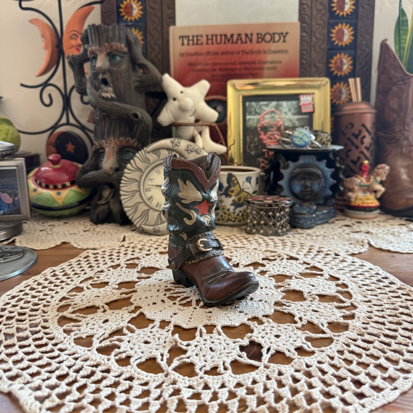 unique vintage whimsical celestial star boot figure collectable trinket