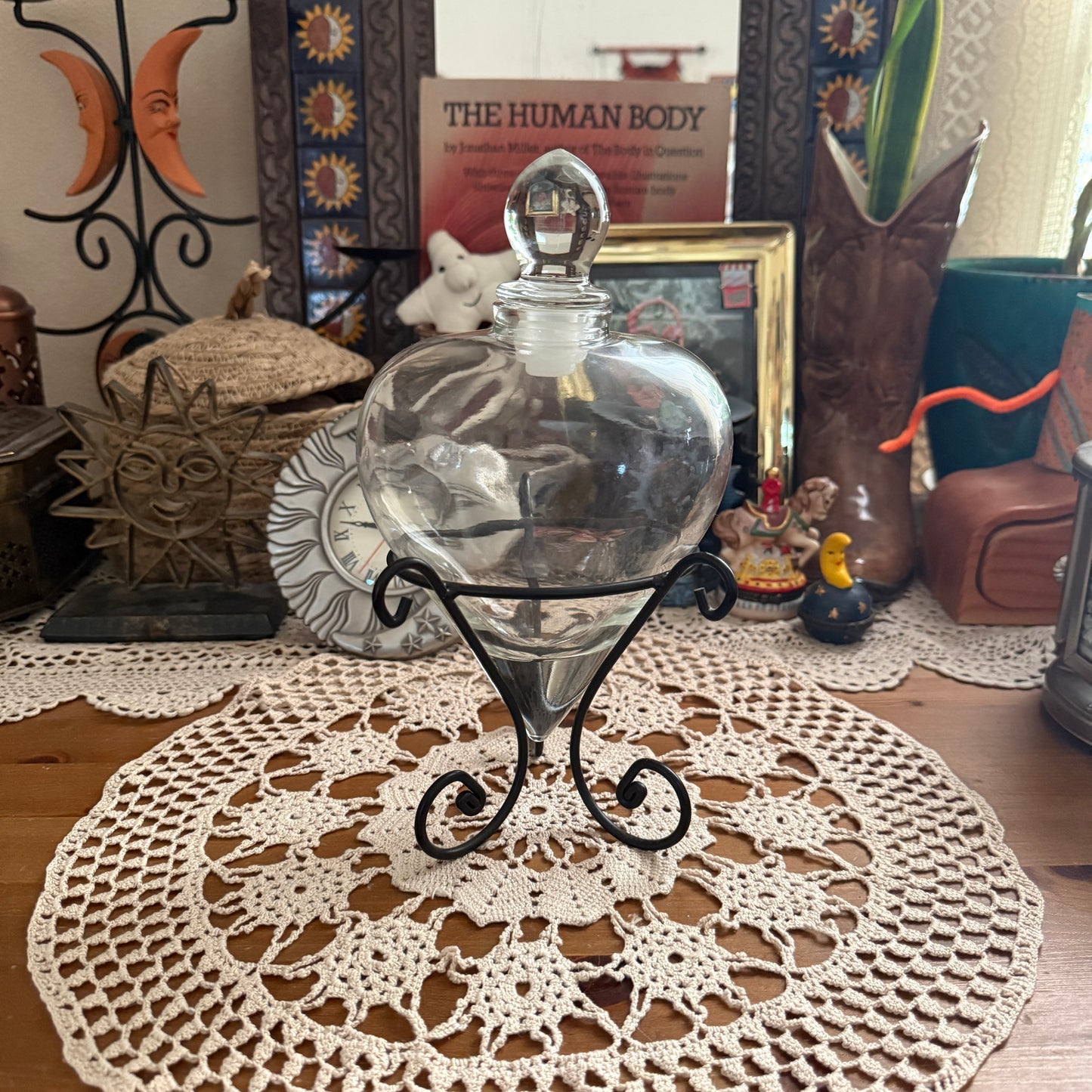 unique vintage whimsical potion bottle + stand