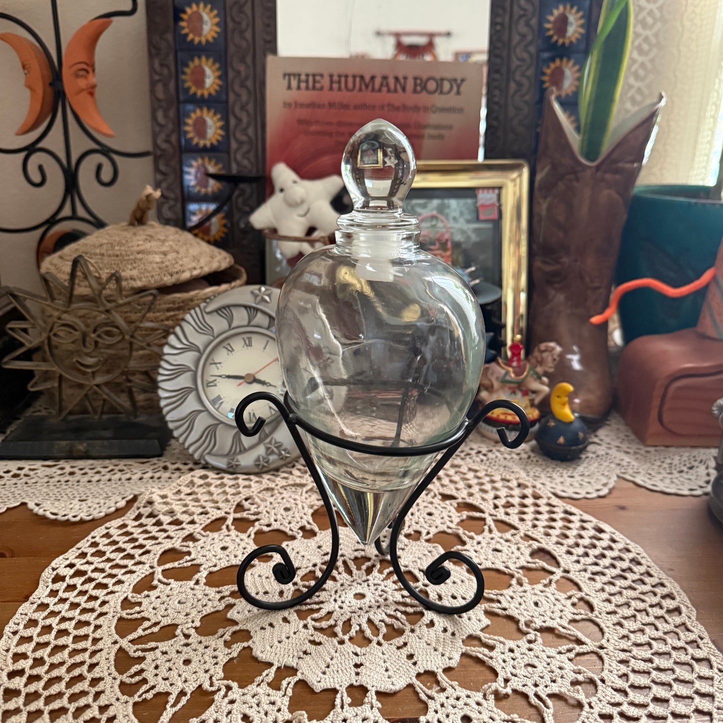 unique vintage whimsical potion bottle + stand