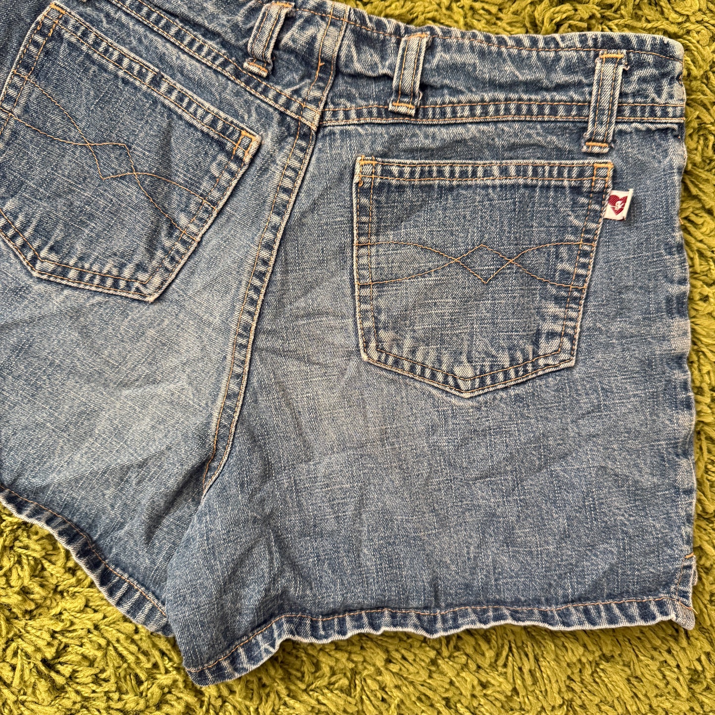 vintage whimsy 90s y2k denim embroidered shorts