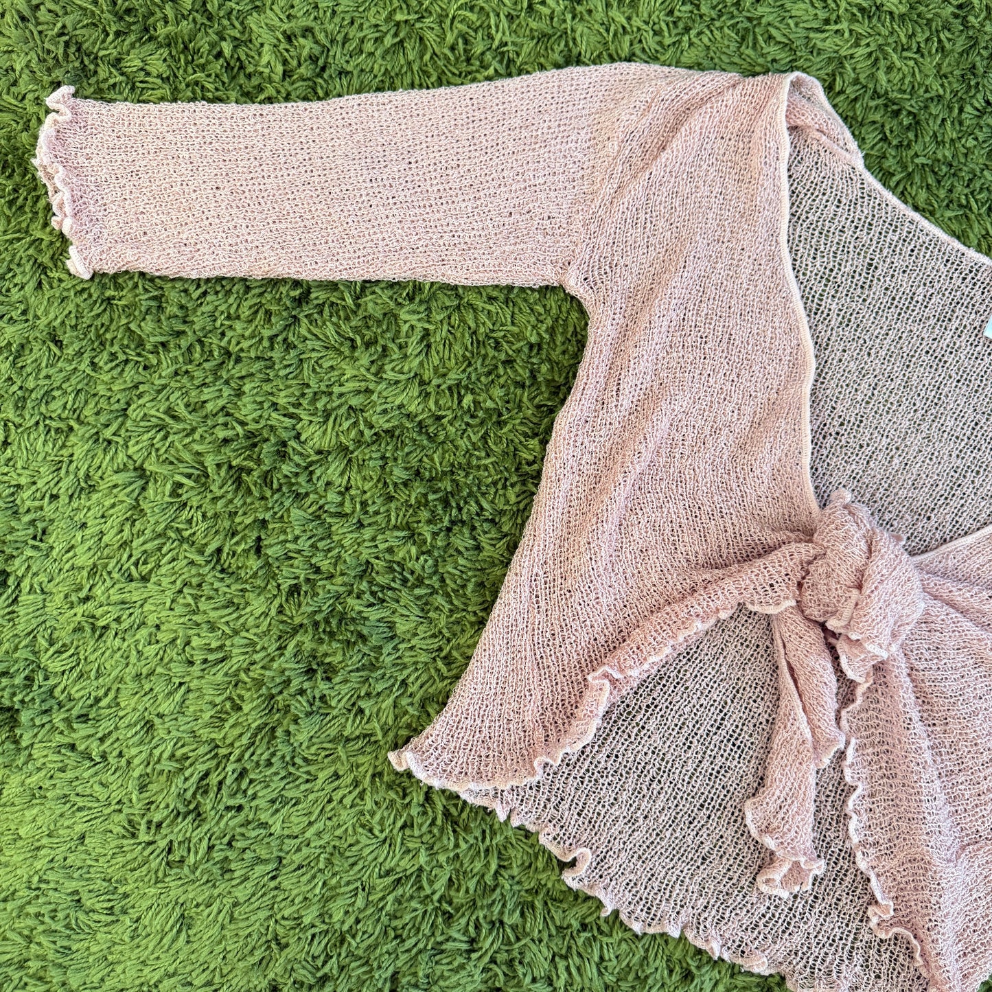 vintage whimsy 90s y2k knit cardigan tie top