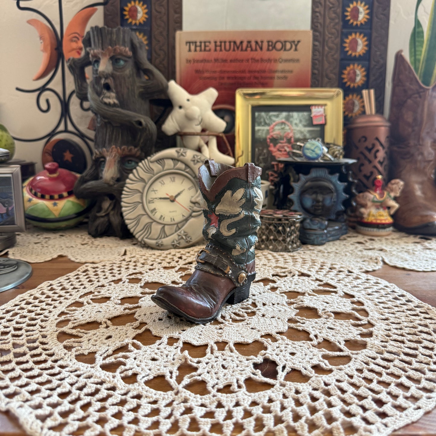 unique vintage whimsical celestial star boot figure collectable trinket
