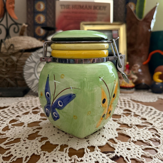 unique handmade vintage whimsical folk art butterfly jar