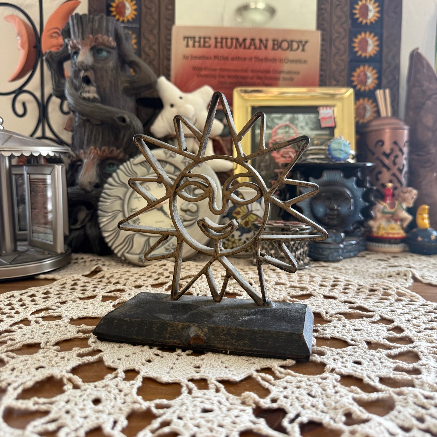unique vintage whimsical celestial sun folk art collectable