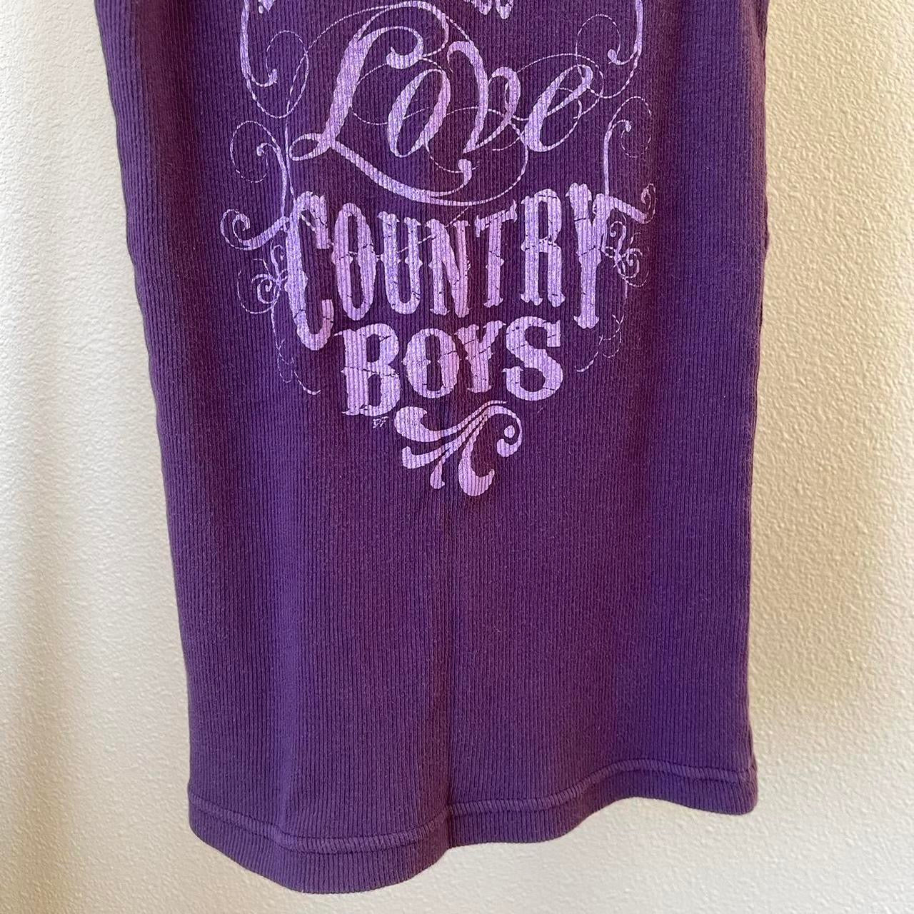 ribbed “ladies love country boys” graphic tank top